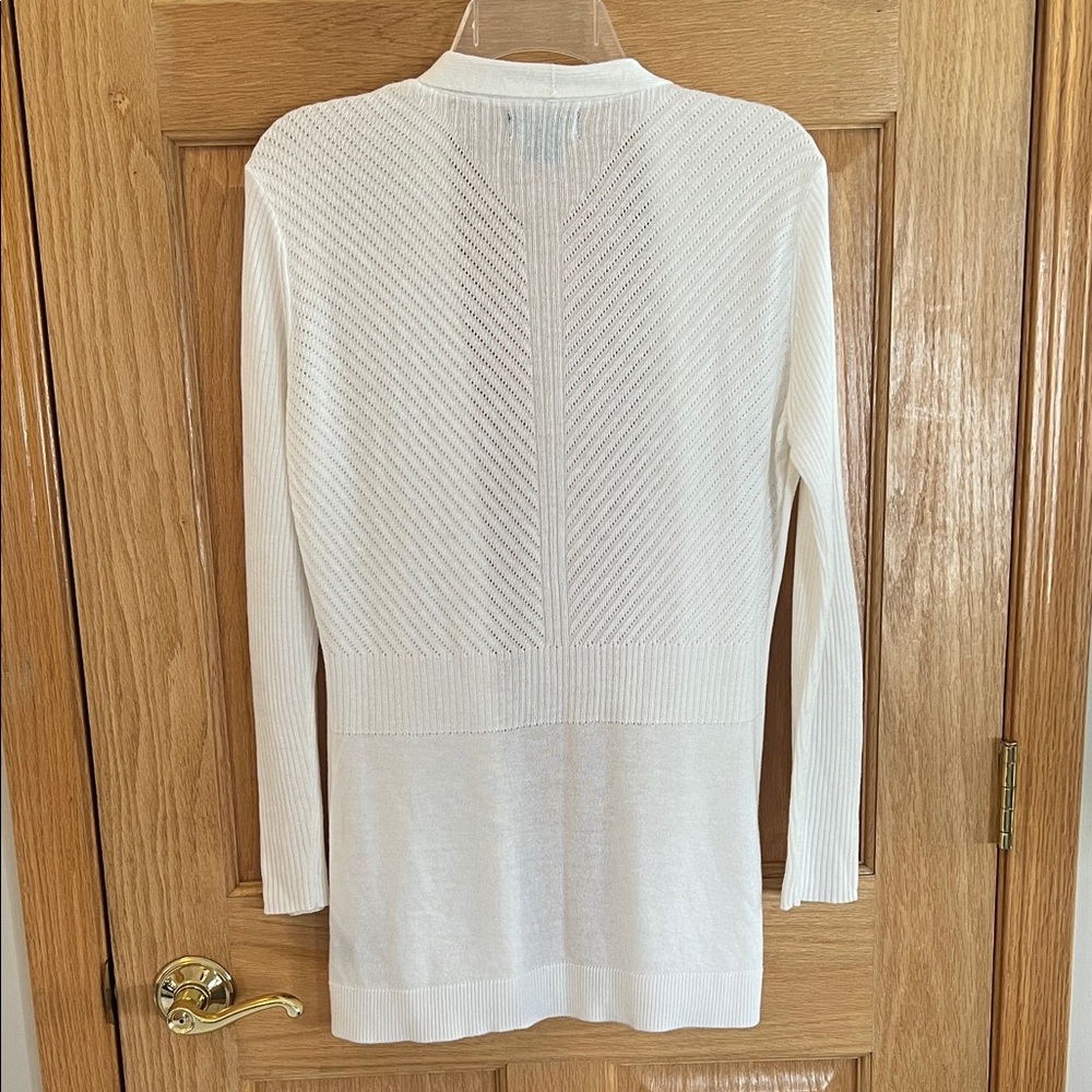 Liz Claiborne - White Open Cardigan - Small Petite - Picture 2 of 16